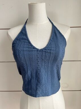 SHEIN Blue Knit Halter Camisole